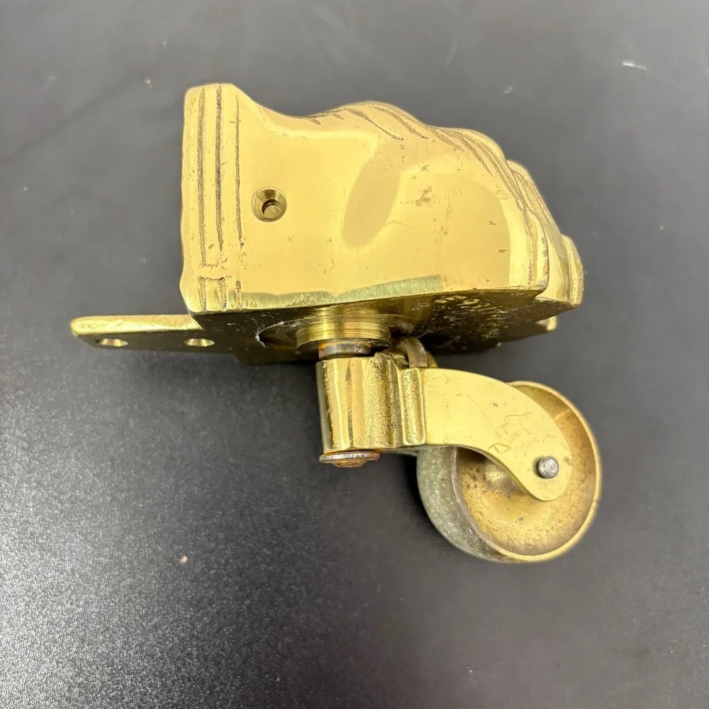Vintage Furniture Casters OS Gold Brass Lion Paw Feet F285 Set of 4 Home Decor - Picture 12 of 16
